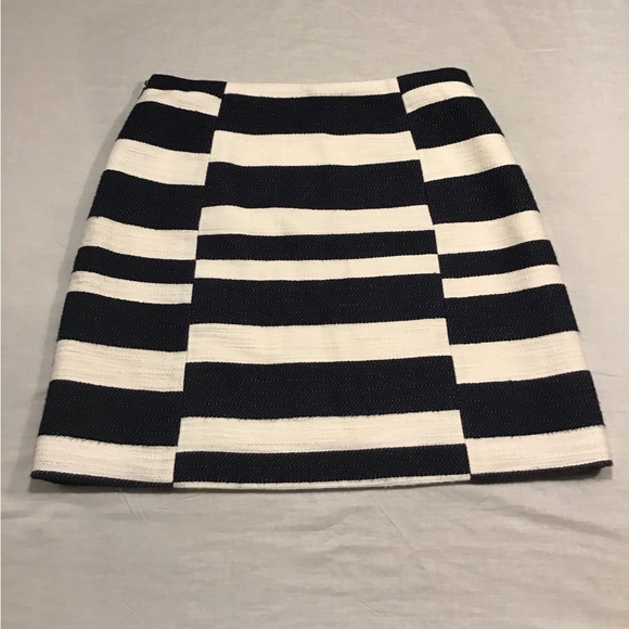 Loft Womens Tweed Skirt Size 6 Woven Knit Knee Length Midi Straight Stripes Twee - Picture 7 of 13